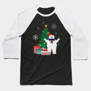 Stay Puft Ghostbusters Around The Christmas Tree Baseball T-Shirt